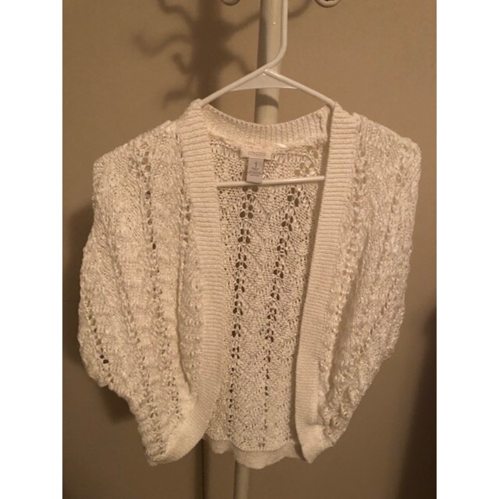 Chicos sweater shawl white size 1